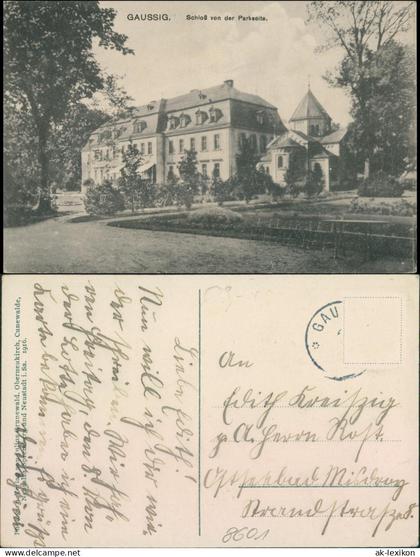 Ansichtskarte Doberschau-Gaußig Dobruša-Huska Schloss 1916