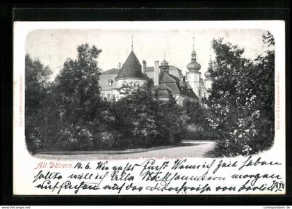 AK Alt-Döbern, Gräfliches Schloss vom Park aus gesehen