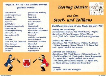 Doemitz Museum Festung Doemitz Zuchthaus Speiseplan aus dem Stock und Tollhaus