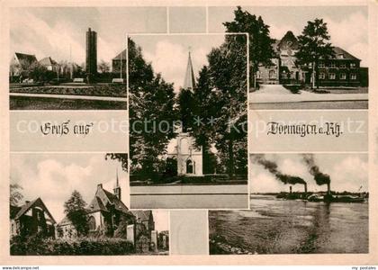 Dormagen Teilansichten Kirche Rhein Binnenschiffahrt Dampfer