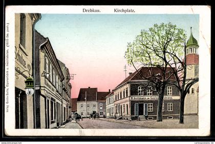 AK Drebkau, Restaurant W. Goldmann am Kirchplatz