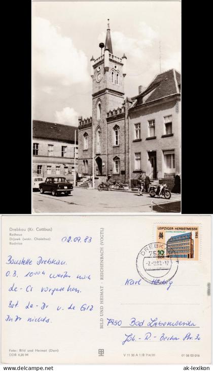 Drebkau Rathaus Foto Ansichtskarte 1981