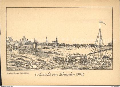 DRESDEN Elbe Ansicht von Dresden 1842