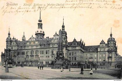DRESDEN Elbe Koenigliches Schloss Wettin-Obelisk
