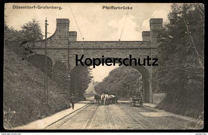 ALTE POSTKARTE DÜSSELDORF GRAFENBERG PFEIFFERBRÜCKE Kutsche Pferde horses coach Ansichtskarte cpa AK postcard