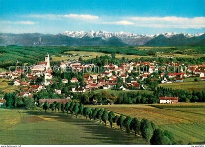Ebersberg Oberbayern Blick vom Aussichtsturm auf Kaisergebirge und Grossvenedige