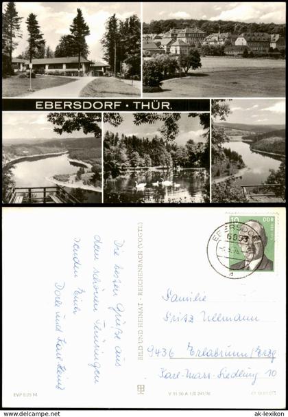 Saalburg-Ebersdorf (Mehrbildansicht mit Schloss, Park und Saale-Landschaft 1976