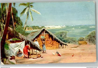 13540736 - Daressalam Tansania Huetten am Wasser Volkstypen