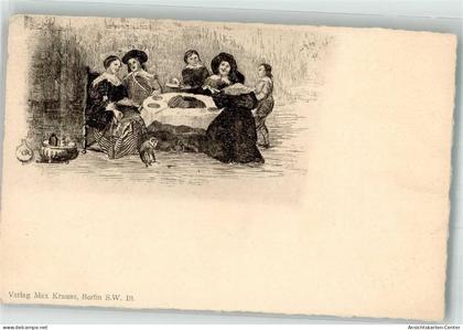 38155453 - Affe  Frauen u. Maenner bei Tisch Verlag Max Krause