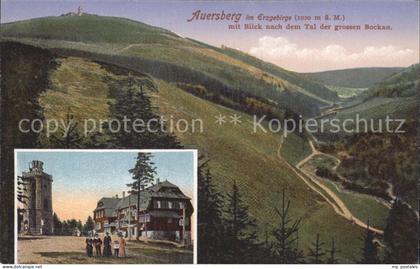 Auersberg Wildenthal Aussichtsturm Unterkunftshaus mit Tal der grossen Bockau