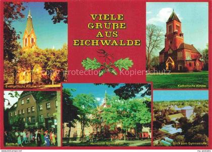Eichwalde Brandenburg Evangelische und katholische Kirche Rathaus Humboldt Gymna