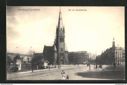 AK Hamburg-Eimsbüttel, Bei der Apostelkirche