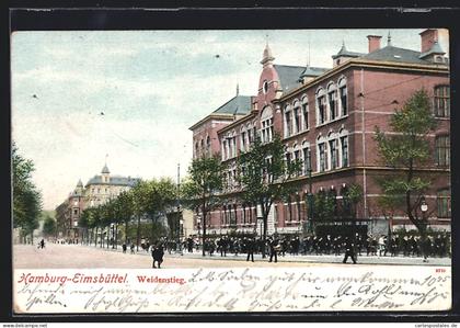 AK Hamburg-Eimsbüttel, Blick in den Weidenstieg