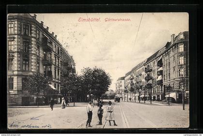 AK Hamburg-Eimsbüttel, Blick in die Gärtnerstrasse