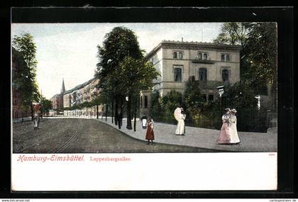AK Hamburg-Eimsbüttel, Blick in die Strasse Lappenbergsallee