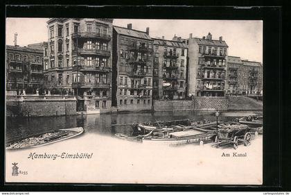 AK Hamburg-Eimsbüttel, Häuser am Kanal