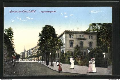 AK Hamburg-Eimsbüttel, Lappenbergsallee mit Frauen