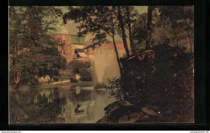 AK Hamburg-Eimsbüttel, Partie aus dem Park