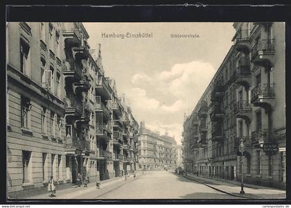 AK Hamburg-Eimsbüttel, Wohnhäuser an der Grädenerstrasse