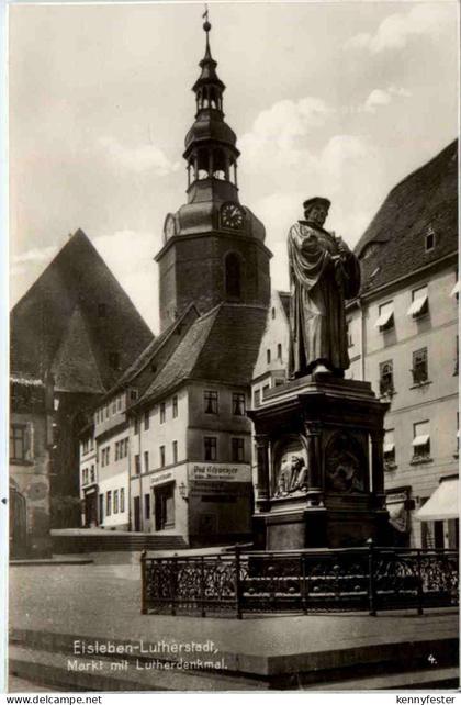 Eisleben Lutherstadt, Markt mit Luther-Denkmal