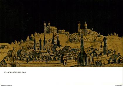 Ellwangen Jagst Schlossmuseum Ellwangen Ansicht der Stadt um 1764