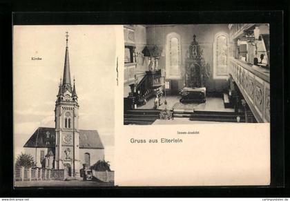 AK Elterlein, Kirche mit Innenansicht