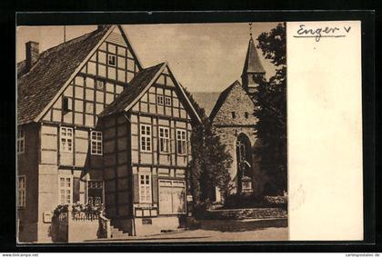 AK Enger, Teilansicht mit Kirche