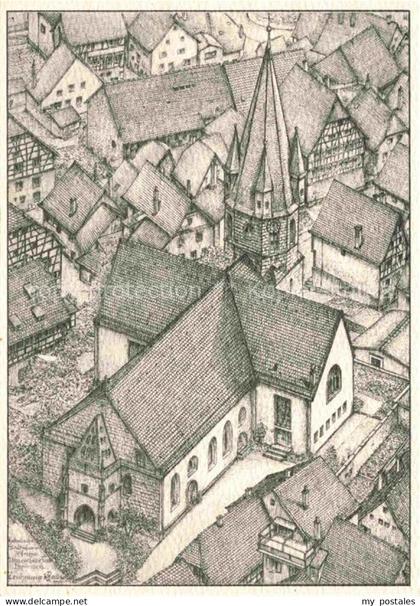 Eppingen Kath Stadtpfarrkirche Unsere Liebe Frau Mariae Himmelfahrt Zeichnung