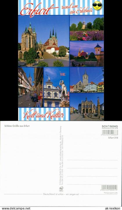 Erfurt Kult und Kultur der Stadt, Mehrbildkarte div. Strassen Plätze 2005