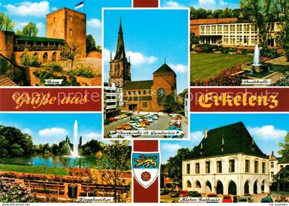 Erkelenz Burg Stadthalle Ziegelweiher Rathaus Kirche St. Lambertus