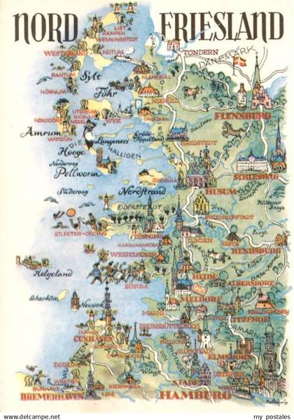 Nord Friesland Gebietskarte