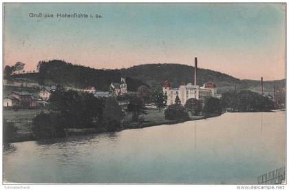 AK Hohenfichte Fabrik Baumwollspinnerei Bahnhof ? bei Leubsdorf Augustusburg Flöha Borstendorf Oederan Grünhainichen