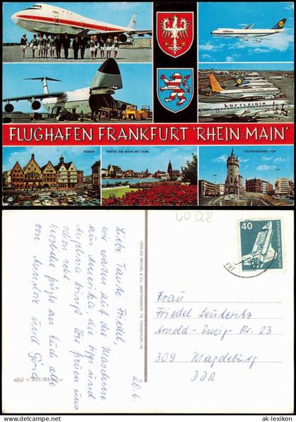 Ansichtskarte Flughafen-Frankfurt am Main Flughafen MB Flugzeuge 1970