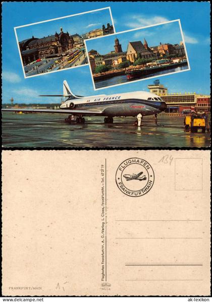 Flughafen-Frankfurt am Main Flughafen Air France Fleugzeug Bahnhof 1968
