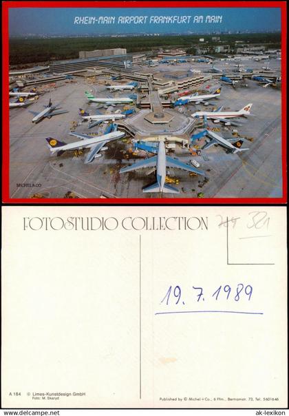 Frankfurt am Main Flughafen Airport Rhein-Main   Vogelschau-Perspektive 1989