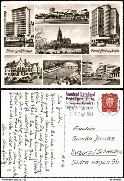 Frankfurt am Main Flughafen Propeller Flugzeug Hochhaus Juniorhaus 1961