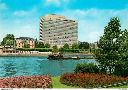 Frankfurt Main Partie am Main mit Hotel Frankfurt Intercontinental