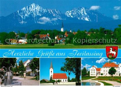 Freilassing Panorama Ortsmotiv Kirche Schloss