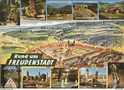 FREUDENSTADT BW Panoramakarte rund um Freudenstadt