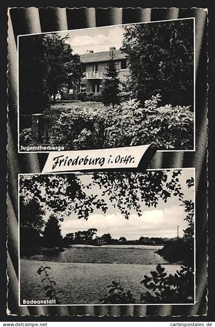 AK Friedeburg i. Ostfr., Jugendherberge und Badeanstalt