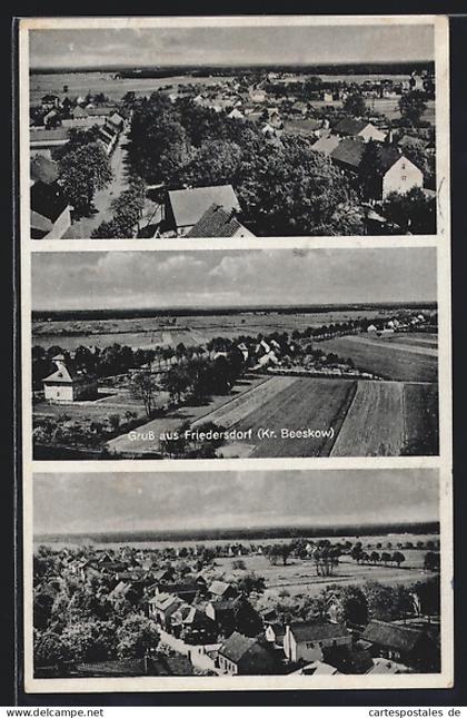AK Friedersdorf /Beeskow, Ortsansichten aus der Vogelschau