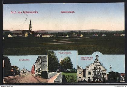 AK Gaimersheim, Strassenbild, Rathaus mit Mariensäule, Marien Kapelle, Gesamtansicht