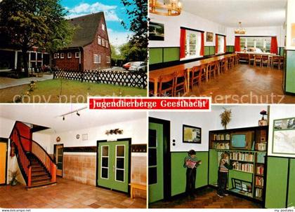 Geesthacht Elbe Jugendherberge Geesthacht Speisesaal Treppenaufgang Buecherei