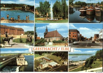 Geesthacht Elbe Schwimmbad Kinderspielplatz Elbbruecke Stadtpark Kirche Hafen Re