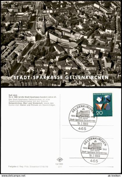Gelsenkirchen Luftbild Gelsenkirchen mit Propsteikirche St. Augustinus 1969