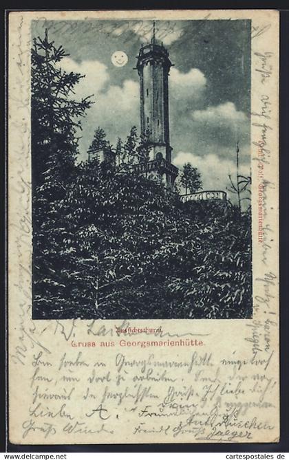 Mondschein-AK Georgsmarienhütte, Der Aussichtsturm
