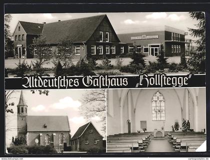 AK Gescher, Altdeutsches Gasthaus Hollstegge, mit Traukapelle St. Antonius