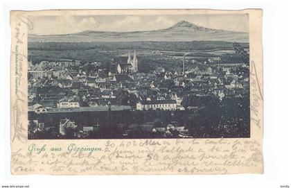 Allemagne gruss aus Goppingen + timbre cachet Goppingen 1902