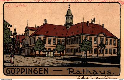 göppingen - goeppingen - rathaus - cpa illustrateur - allemagne germany