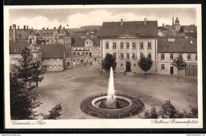 AK Gössnitz i. Thür., Rathaus, Bismarckplatz